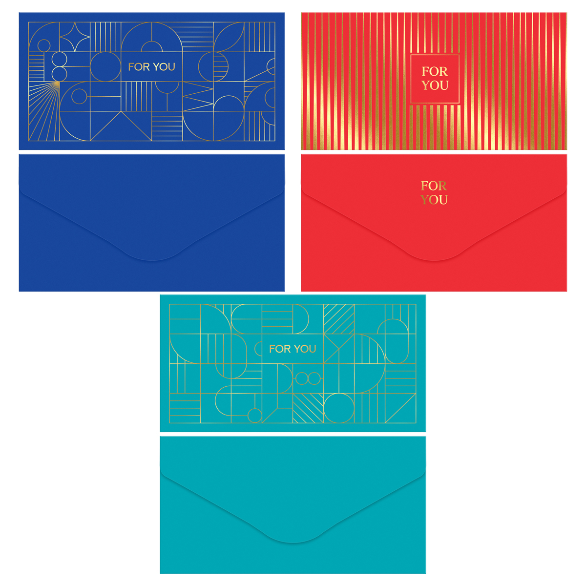 Конверт для денег MESHU "Strict lines", 85*164мм, soft-touch, фольга, 3 дизайна