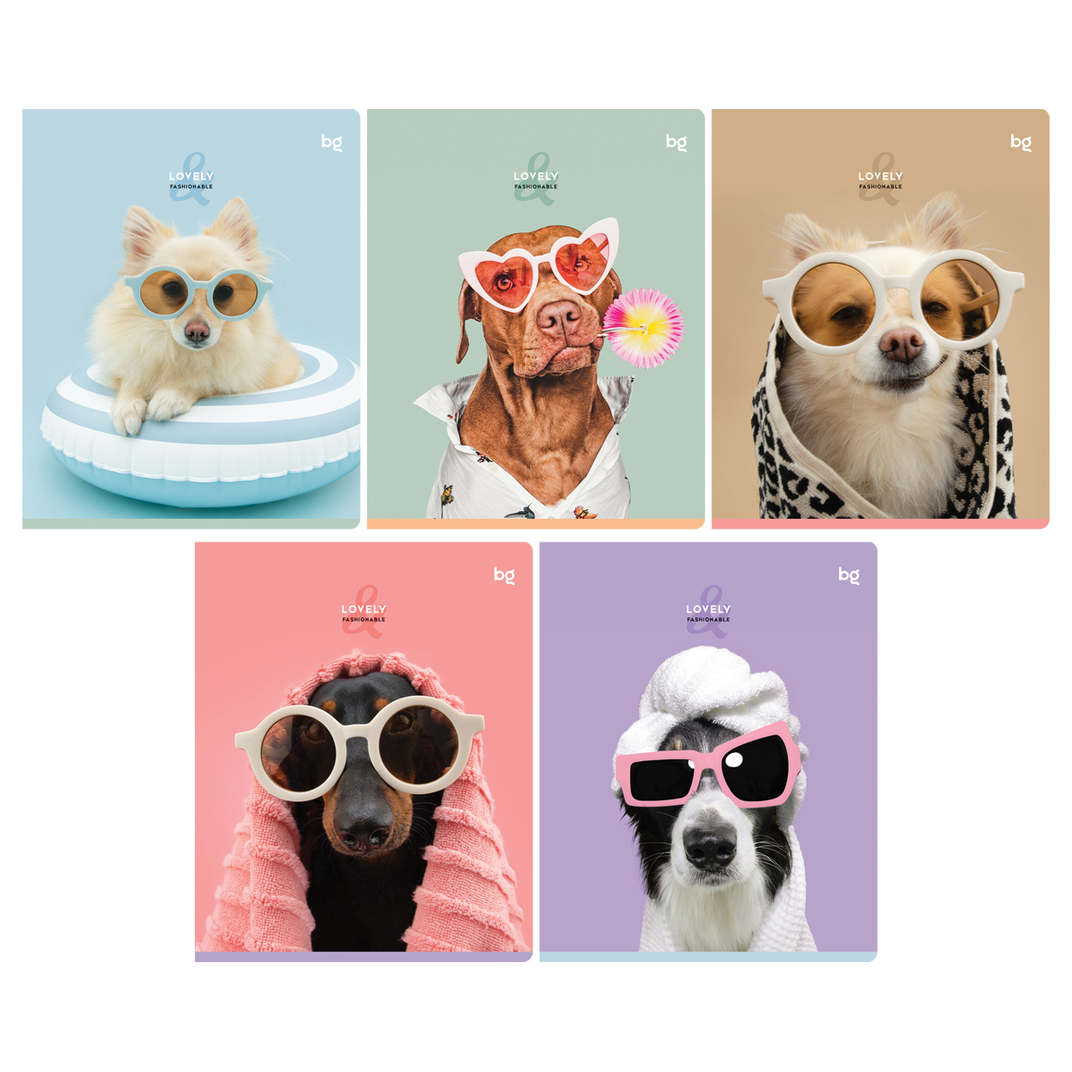 Тетрадь 48л., А5, линия BG "Lovely", микро sandy-touch лак