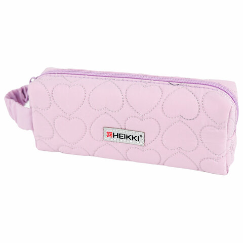 Пенал-косметичка HEIKKI (ХЕЙКИ) с ручкой, 1 отделение, стеганый полиэстер, 21х8х5 см, фиолетовый, 273606