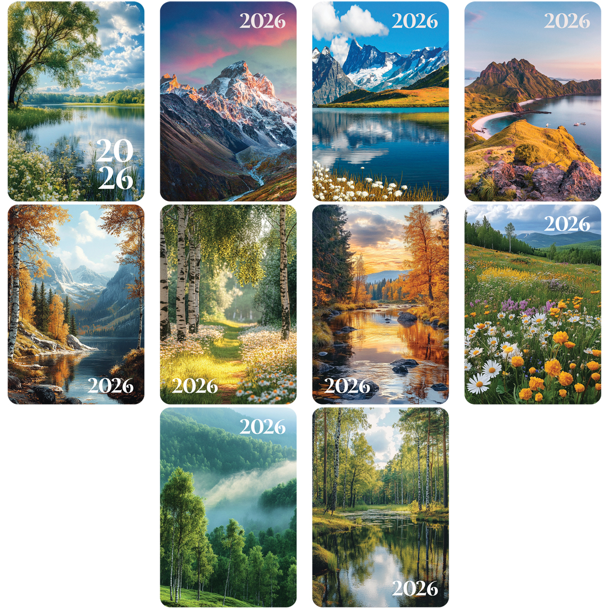 Календарь карманный, 65*95 мм BG "Природа", ассорти, 2026г.