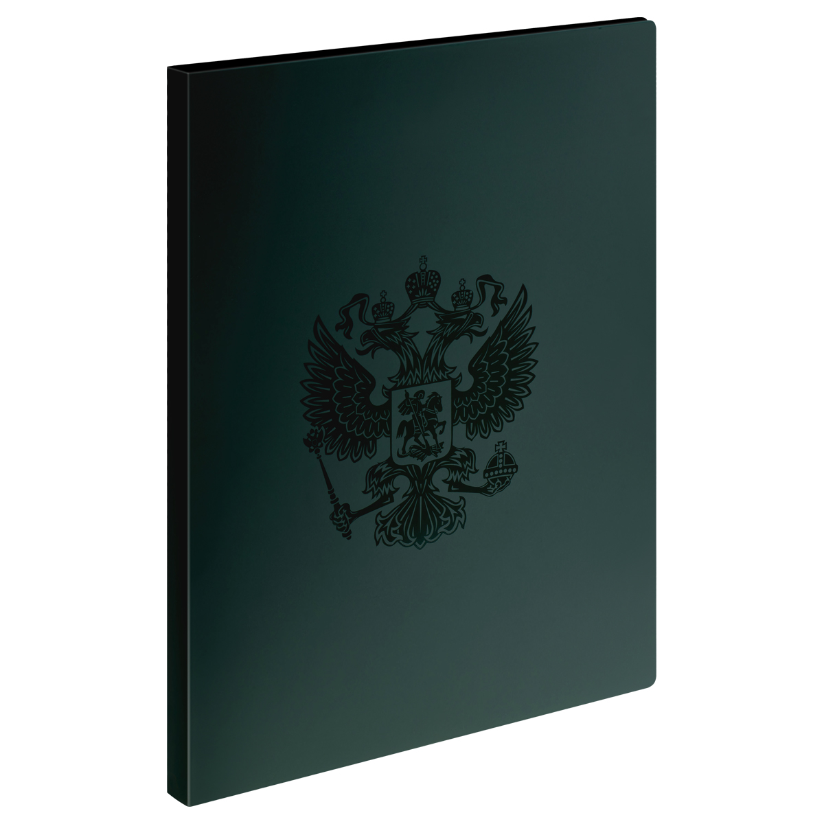Папка с 30 вкладышами СТАММ "Герб" А4, 17мм, 700мкм, пластик, изумруд