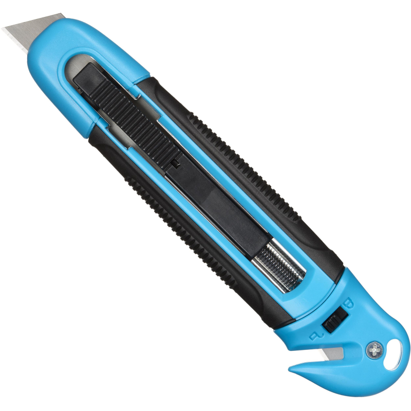 Нож безопасный TOPFORT 17,4 шир.трапец.+д/вскр.упак.матер,ABS+TPR