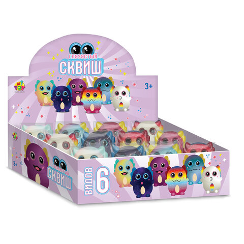 Игрушка-антистресс КРУТОЙ ЗАМЕС "Глазастый сквиш Аксолотль", 8х9 см,, ассорти 6 видов, Т26168