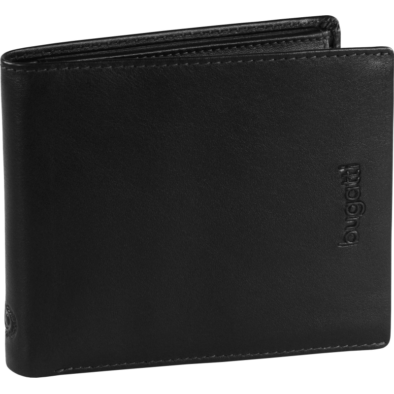 Портмоне BUGATTI Vertice, черн, натур воловья кожа, 11,5х2х10 см, 49319301