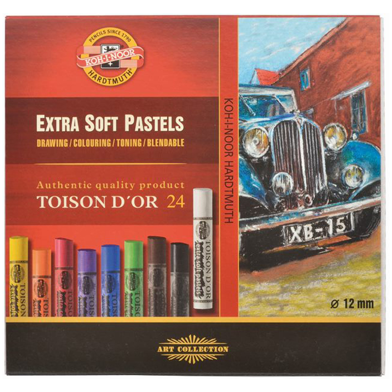 Пастель художественная Koh-I-Noor "Toison D or Extra Soft 8554", 24 цвета, картон. упаковка