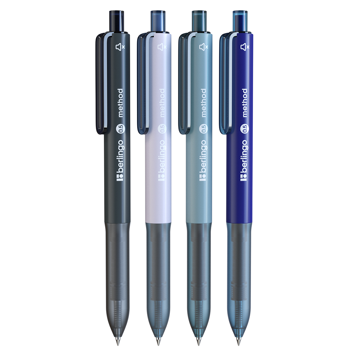 Ручка-роллер автоматическая Berlingo "Method" синяя, 0,5мм
