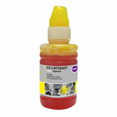 Чернила CACTUS (CS-I-BT5000Y) для Brother DCP-T300/T500W/T700W/MFC-T800W, желтые, 0,1л
