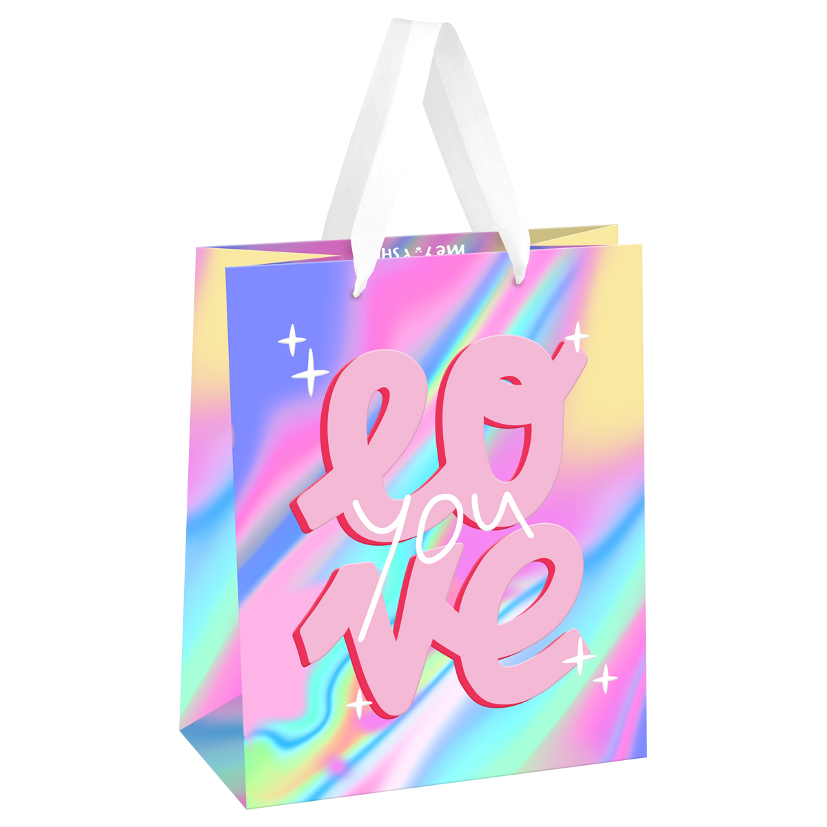 Пакет подарочный 18*23*10см MESHU "Love",  матовая ламинация