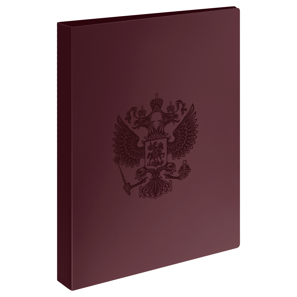 Папка с 60 вкладышами СТАММ "Герб" А4, 21мм, 700мкм, пластик, гранат