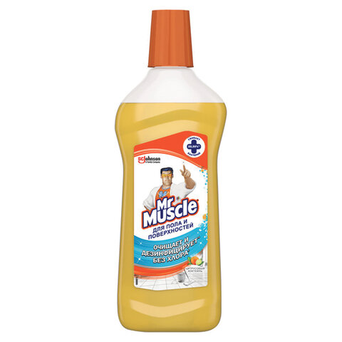 Средство для мытья пола и поверхностей 500 мл, МИСТЕР МУСКУЛ "Цитрусовый коктейль", 366857