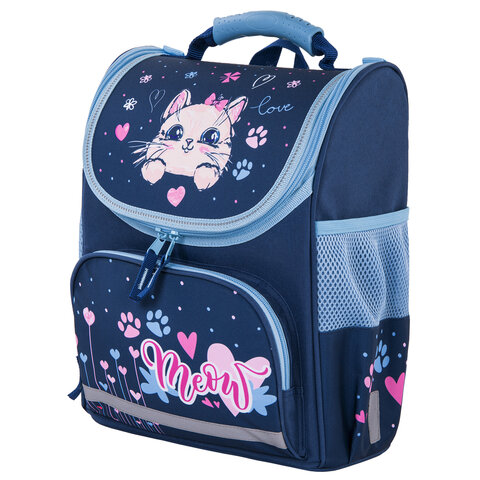 Ранец ПИФАГОР BASIC, 1 отделение, 3 кармана, эргономичная спинка, "Little friend", 35х28х18 см, 270684