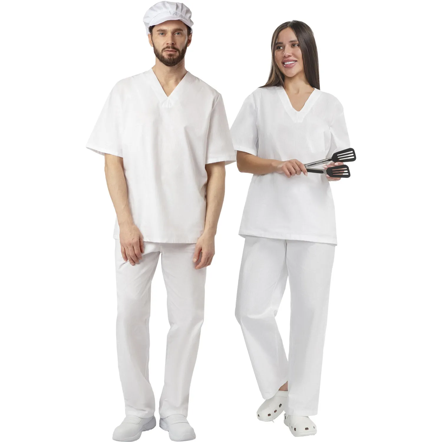 Костюм универсальный (куртка, бр) у05 КР без кармана бел 120-124/158-164