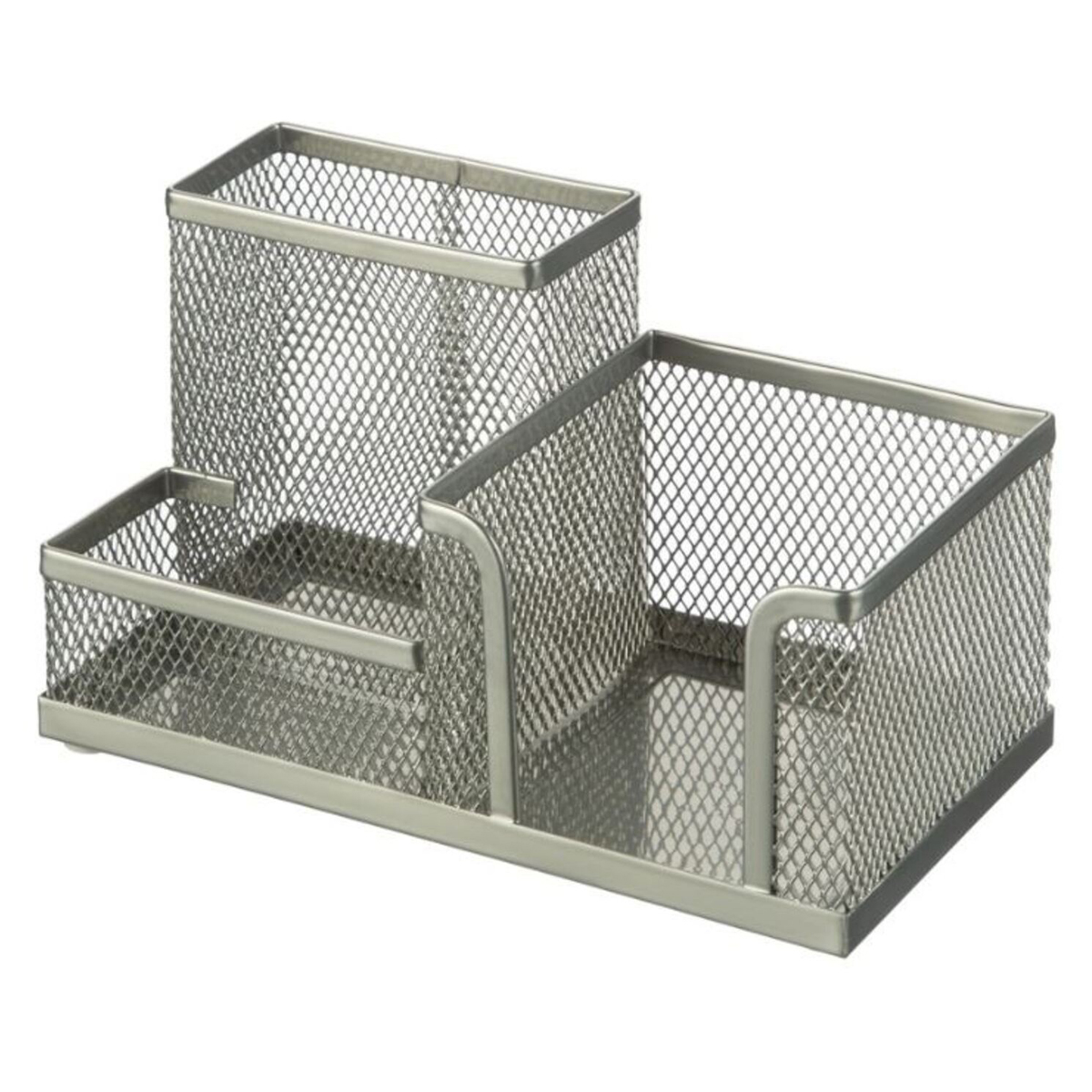 Настольная подставка СТАММ, металлическая, 3 секции, серебристая