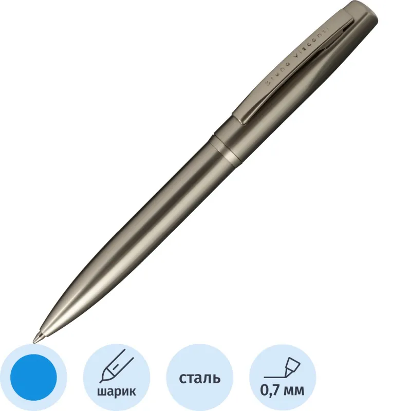 Ручка шариковая автомат. PORTOFINO 1мм,син,кор.шампань,в футл 20-0251-07/09