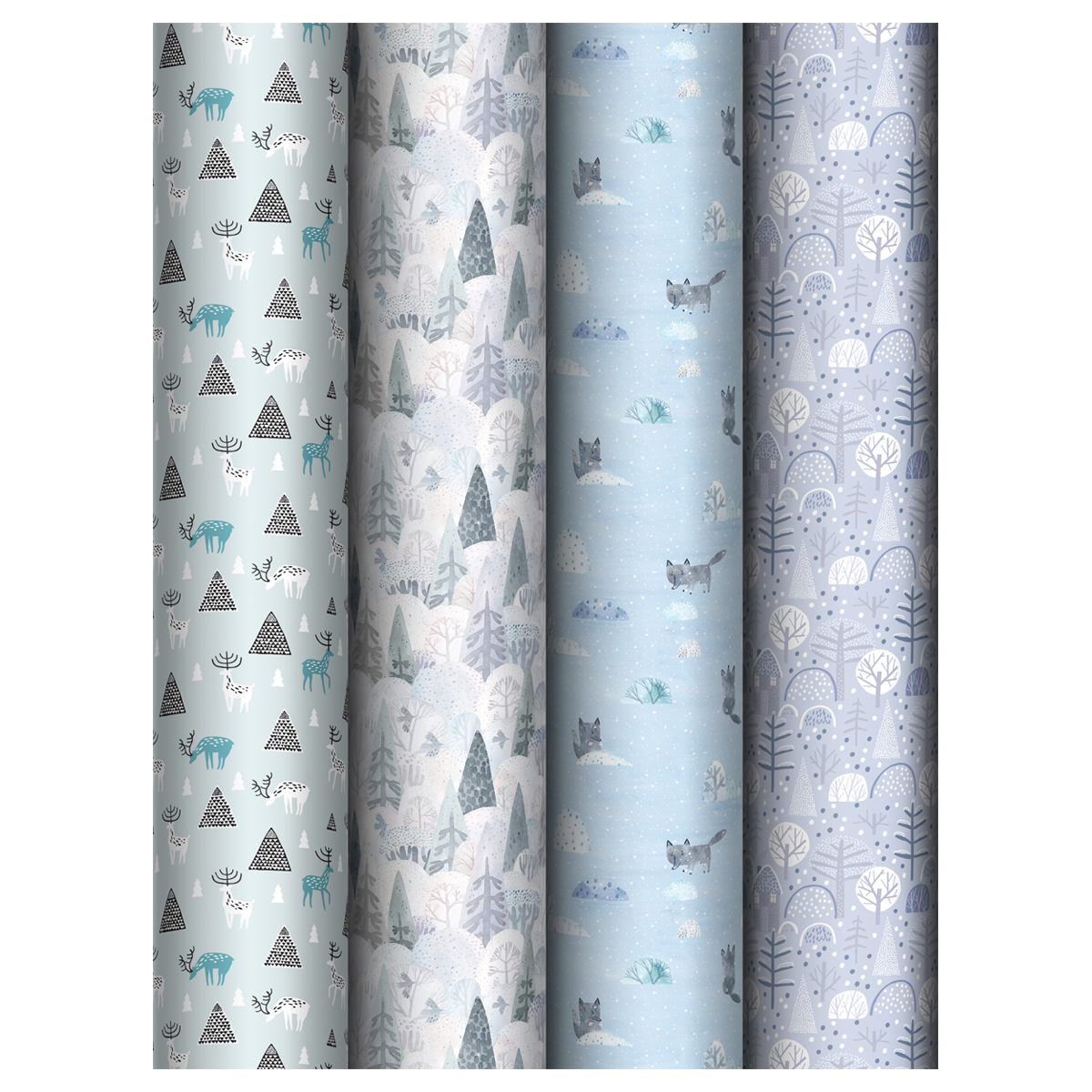 Упаковочная бумага глянц. 70*100см, MESHU "Winter mood", 80г/м2, ассорти 4 дизайна