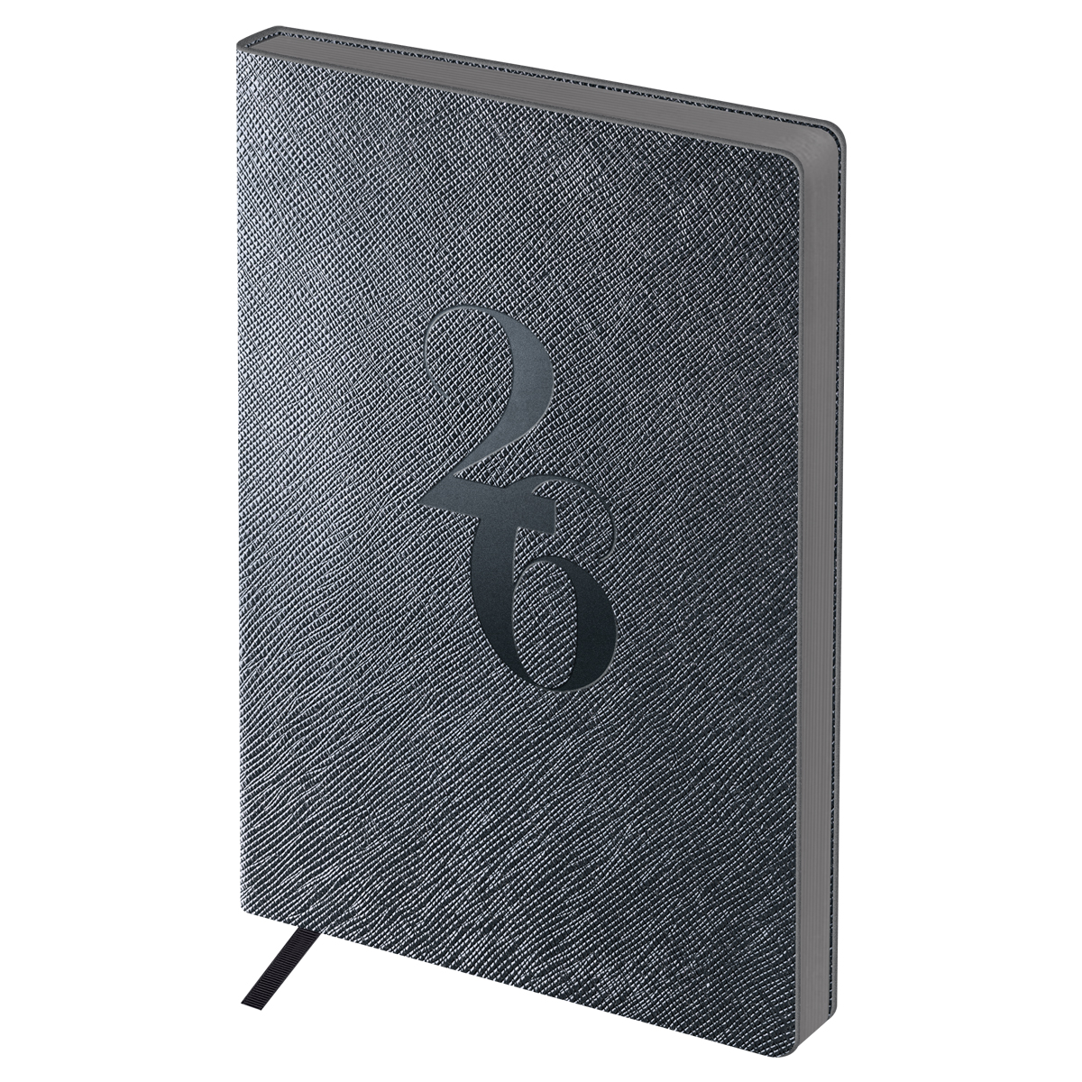 Ежедневник датированный 2026г., А6+, 176л., мягкий переплет, кожзам, BG "Shine. Iron", серый, цветной срез