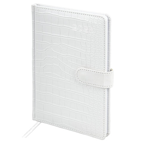 Еженедельник датированный 2026 А5 145х215 мм, BRAUBERG "Party", под кожу, белый, 117179