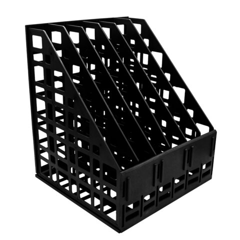 Лоток вертикальный для бумаг BRAUBERG ULTRA, 240 мм, 6 отделений, сетчатый, сборный, черный, 238251