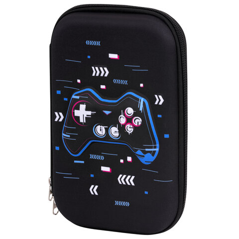 Пенал ЮНЛАНДИЯ большой, 1 отделение, 1 откидная планка, карман, полиэстер/EVA, 22х15х5 см, Lucky gamer, 273196