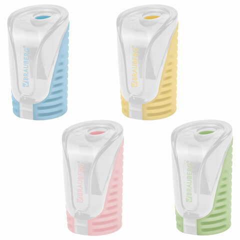 Точилка с контейнером BRAUBERG "CELL PASTEL", пастельные цвета ассорти, 272503
