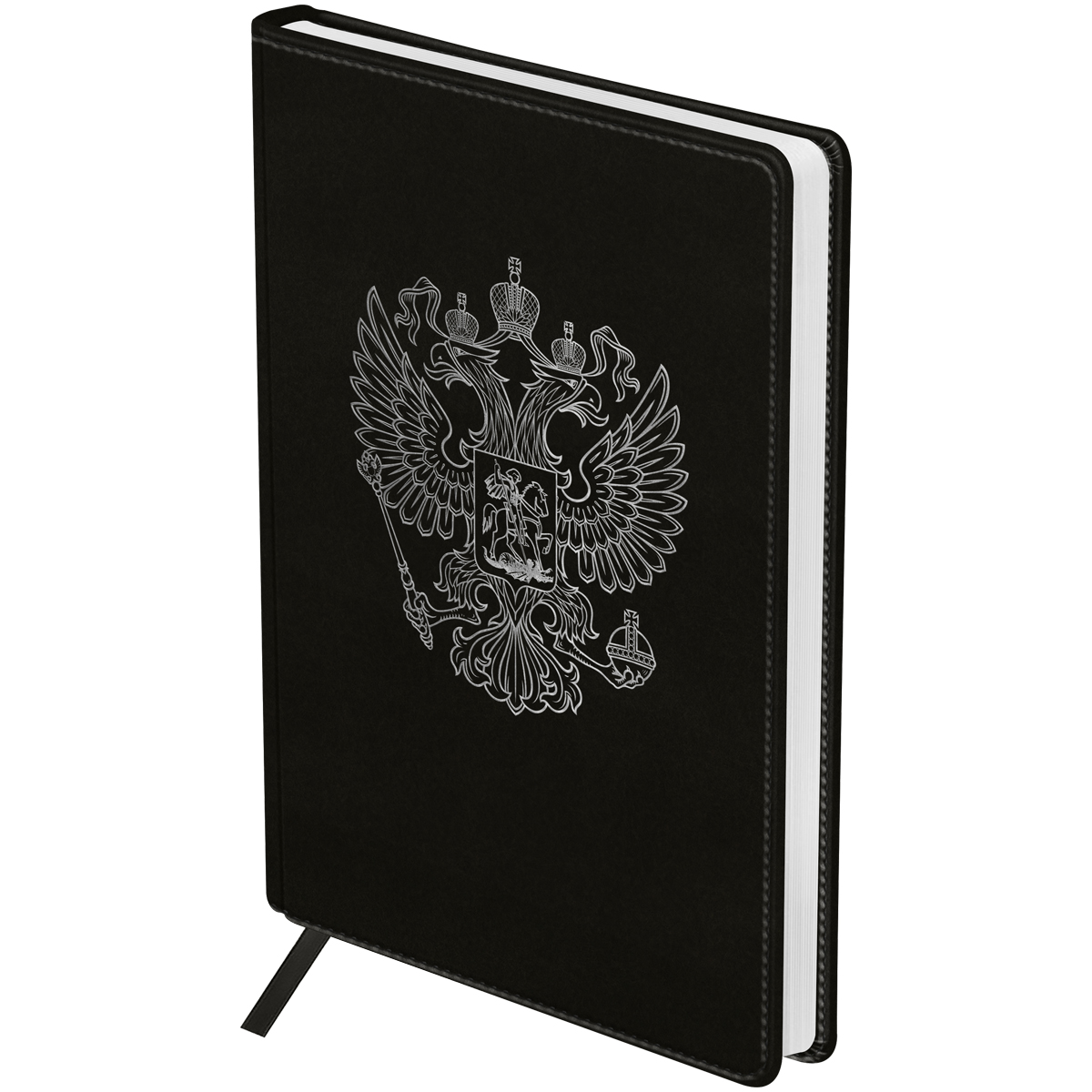 Ежедневник недатированный, А5, 160л., твердый переплет, кожзам, BG "Орел", черный