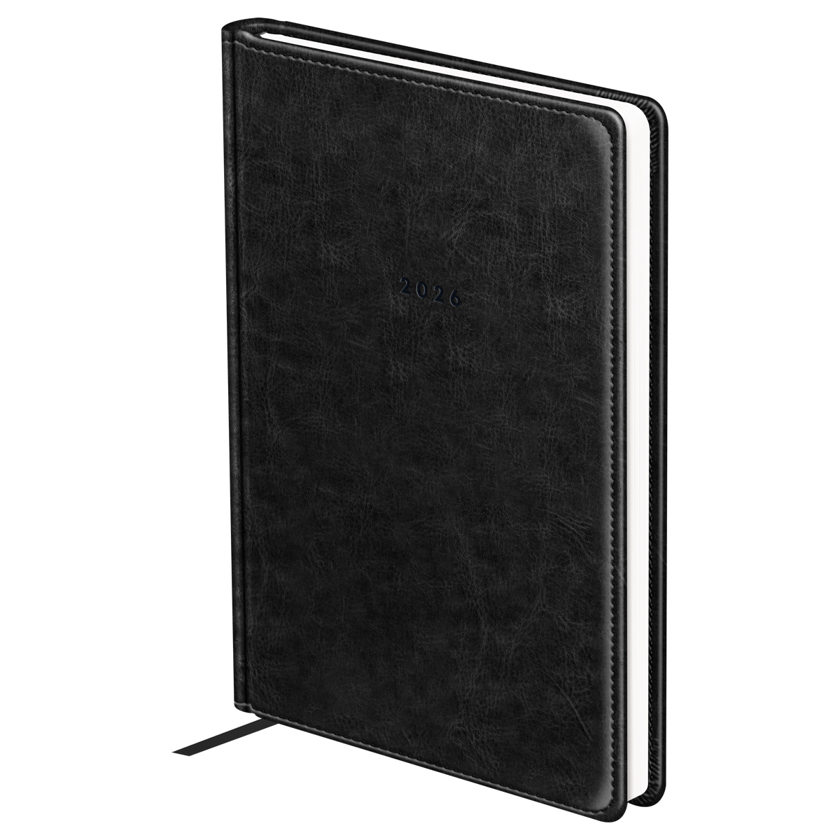 Ежедневник датированный 2026г., А5, 176л., твердый переплет, кожзам, BG "Nebraska. Black", черный