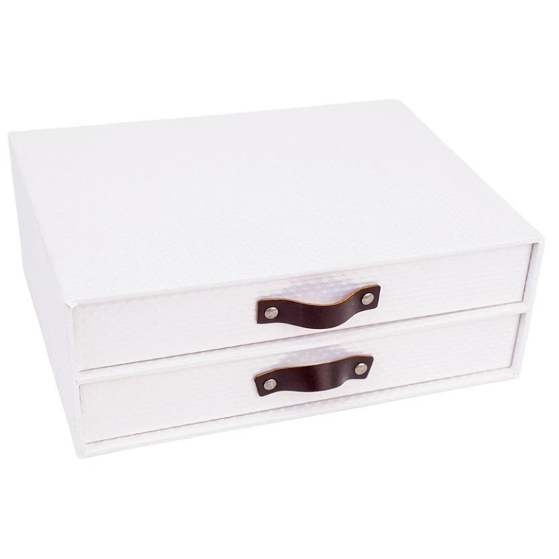 Бокс с выдвижными лотками Attache 2 выдв.лотка, белый, картон KVL-02-M2