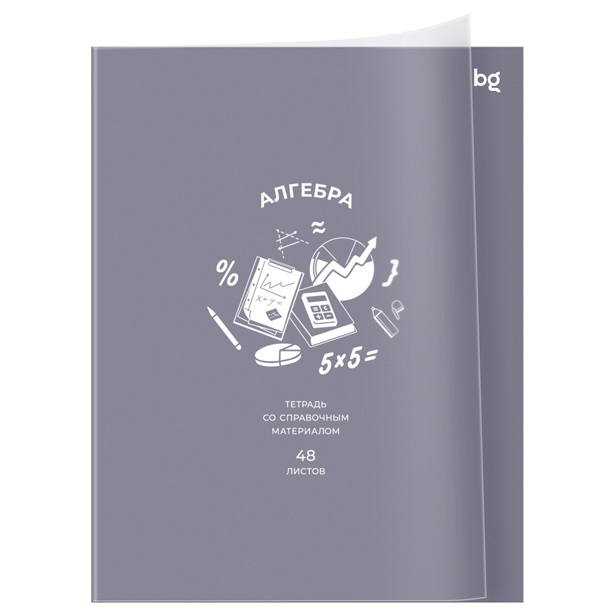 Тетрадь предметная 48л. BG "Ясно и понятно" - Алгебра, пластиковая обложка