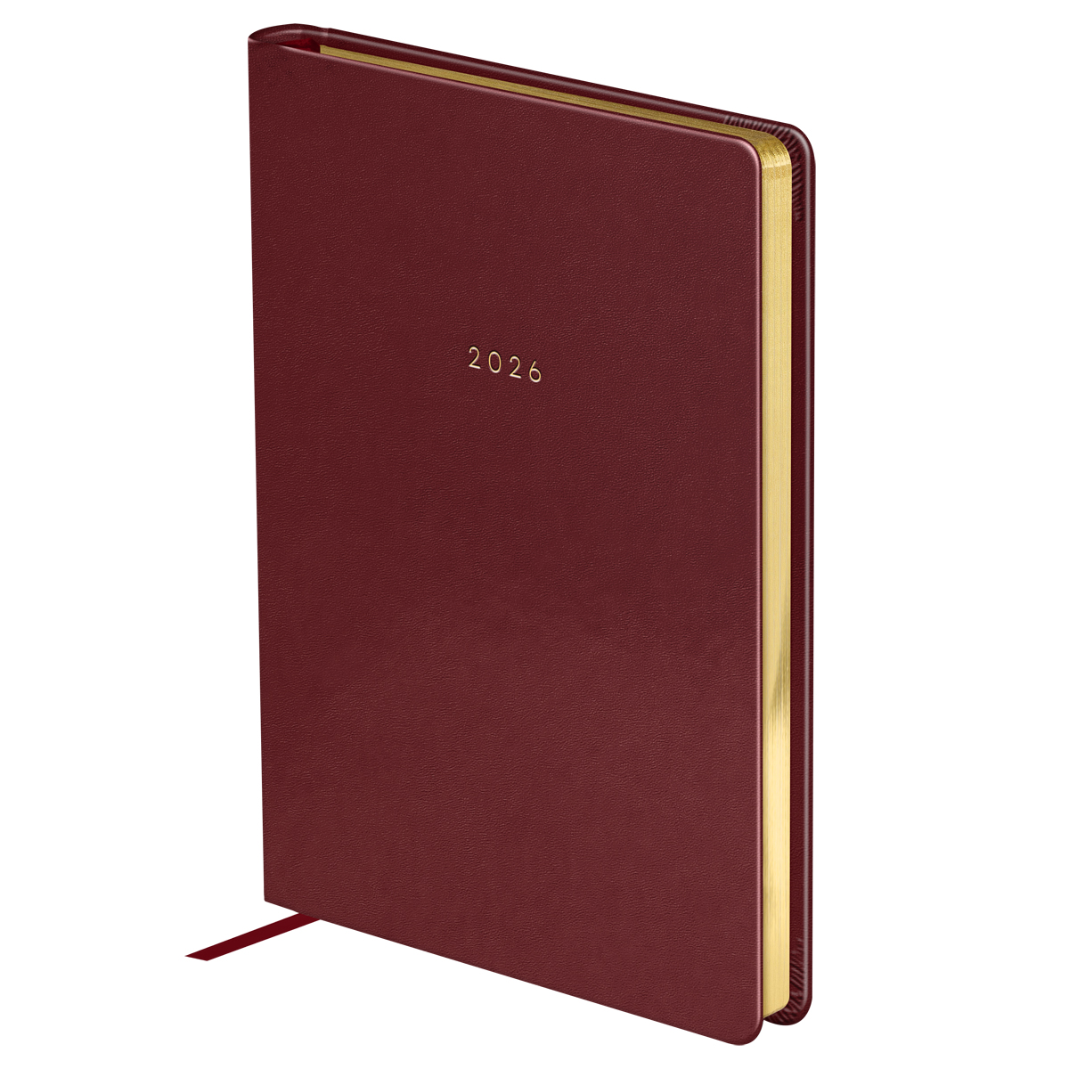Ежедневник датированный 2026г., А5, 176л., твердый переплет, кожзам, BG "Windsor. Dark red", тёмно-красный, фольгированный срез