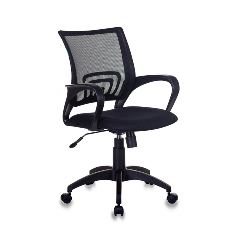 Кресло оператора Бюрократ CH-695N/BLACK, PL, спинка сетка черная TW-01, сиденье ткань черная TW-11, механизм качания (до 150кг)