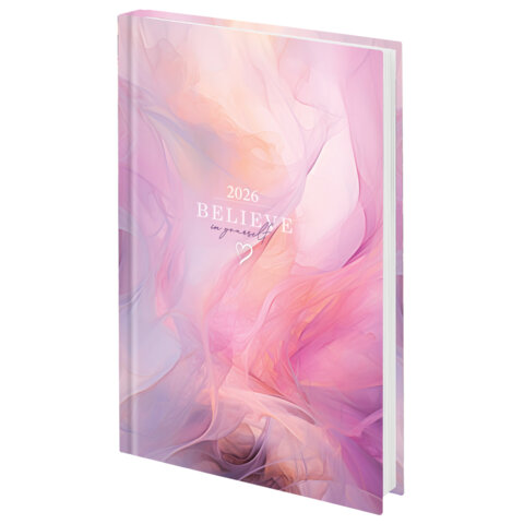 Ежедневник датированный 2026 145х215 мм, А5, STAFF, ламинированная обложка, "Delicate", 117330