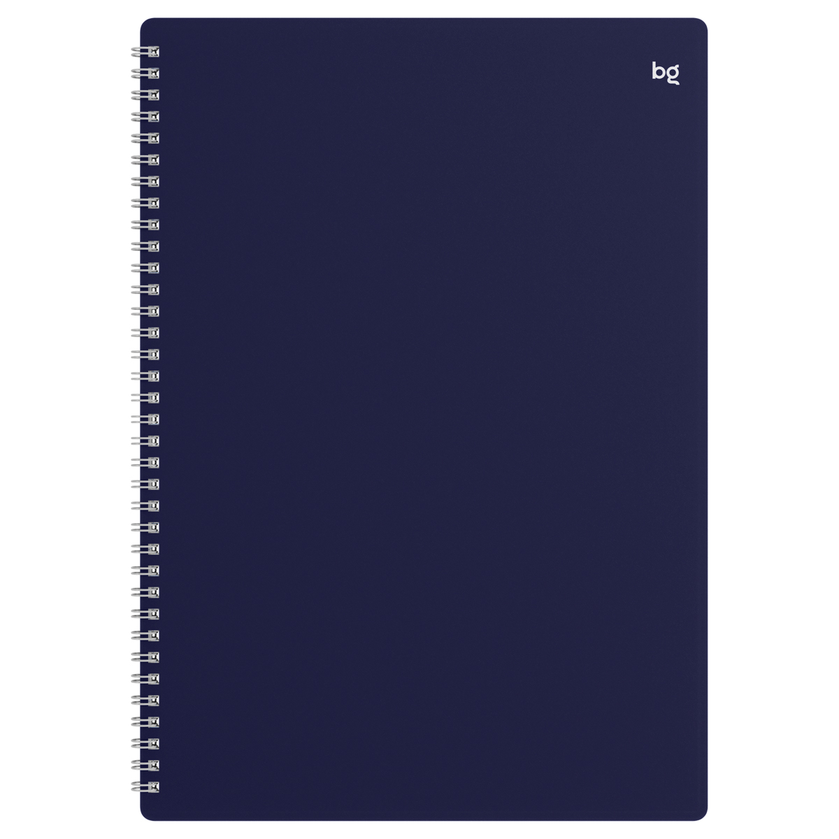 Тетрадь 80л., А4 клетка на гребне BG "Base", пластиковая обложка, синий