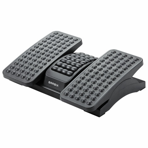 Подставка для ног BRABIX "Ultra 5" 43х32 см, массажер, регулировка угла наклона, 2 платформы, 533040