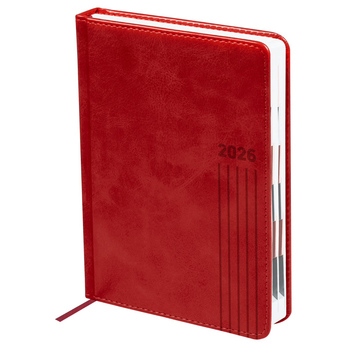 Ежедневник датированный 2026г., А5, 176л., твердый переплет, BG "Vesper Index. Dark red", тёмно-красный, блок с индексной вырубкой