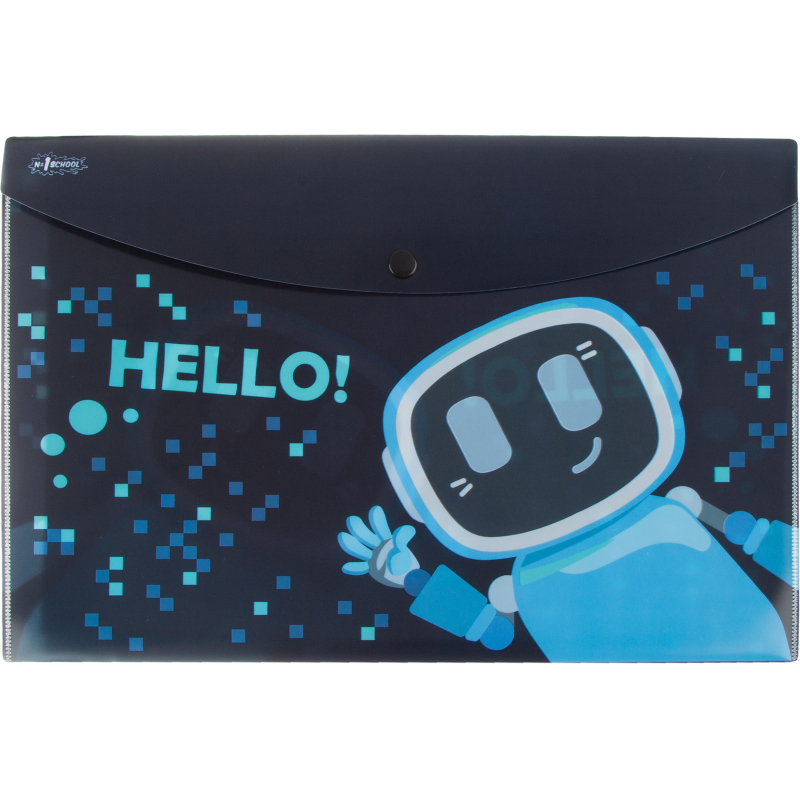 Папка-конверт на кнопке А4 №1 School Robot Hello  2шт/уп