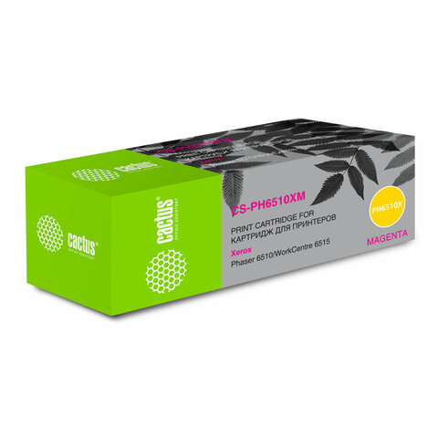 Картридж лазерный CACTUS (CS-PH6510XM) для Xerox Phaser 6510/WC6515, пурпурный, ресурс 4300 стр.