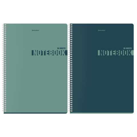 Тетрадь А4, 96 л., BRAUBERG, гребень, клетка, матовая ламинация, "NoteColor" (микс в спайке), 405316