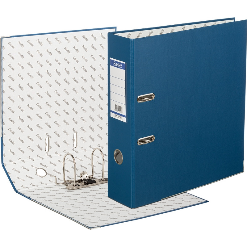 Папка-регистратор BANTEX ECONOMY PLUS,1446-01,80мм,син,ПБП1,карм.кор,мет.уг