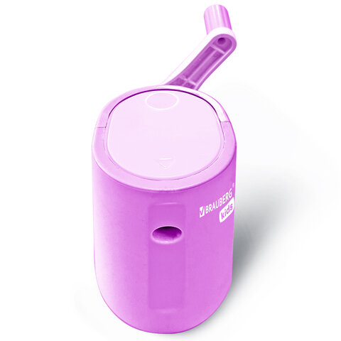 Точилка механическая BRAUBERG KIDS, для простых и цветных карандашей, корпус лавандовый, крепление к столу, 272004