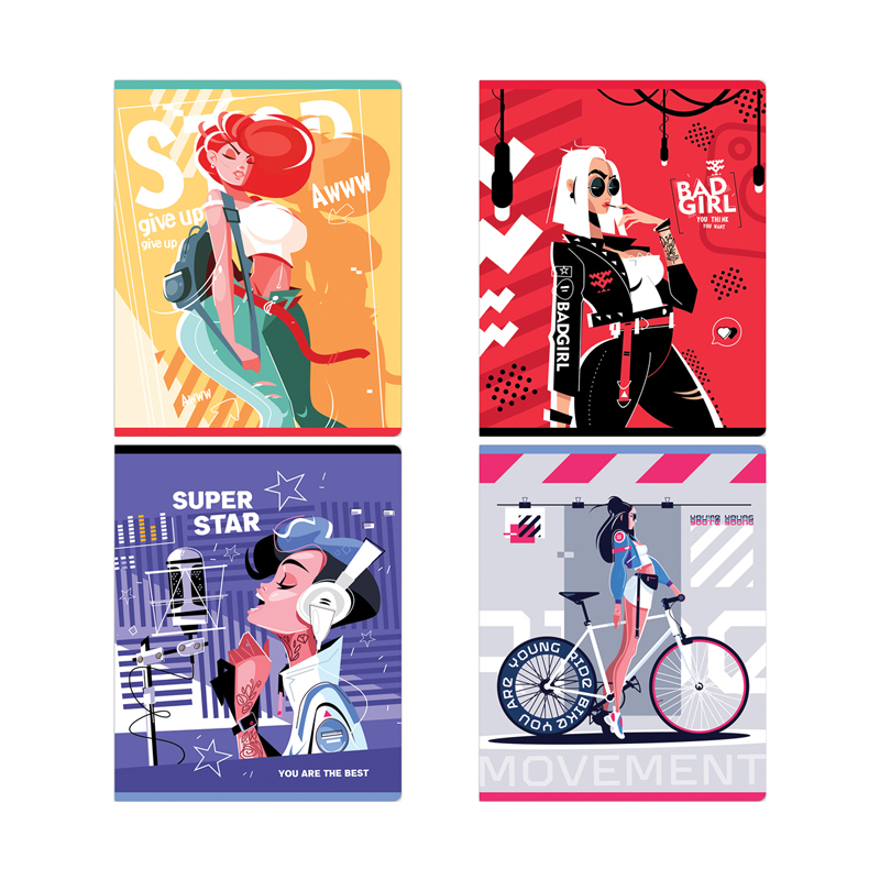 Тетрадь 48л., А5, клетка Greenwich Line "Cool girls", глянцевая ламинация, 70г/м2