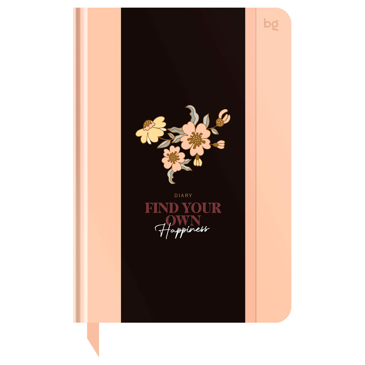 Ежедневник недатированный А5, 136л., 7БЦ BG "Flowery. Peach", глянцевая ламинация, отд.фольгой