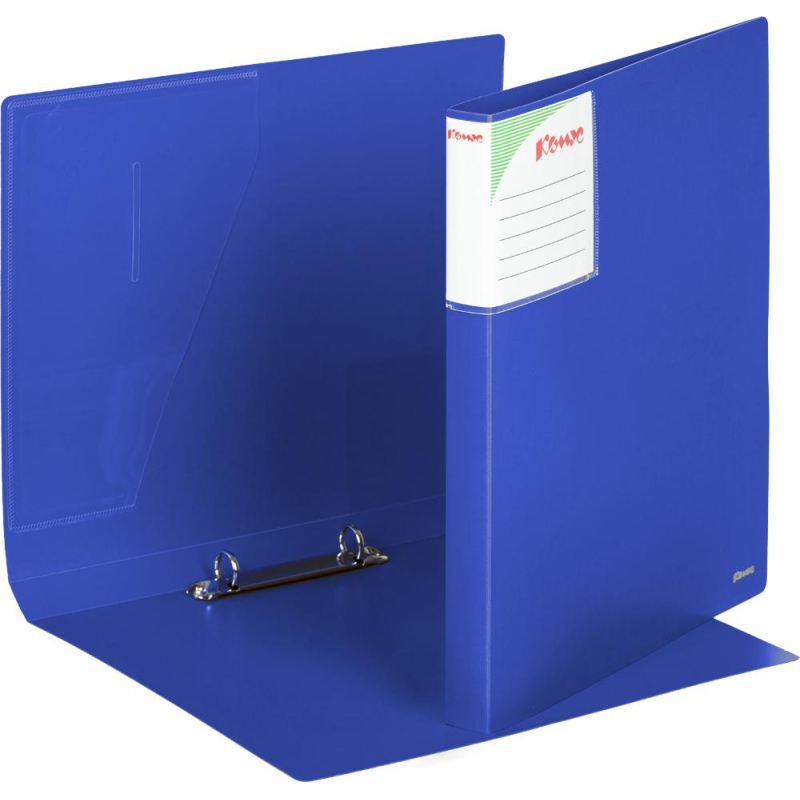 Папка на 2-х кольцах Комус Шелк 25мм синяя