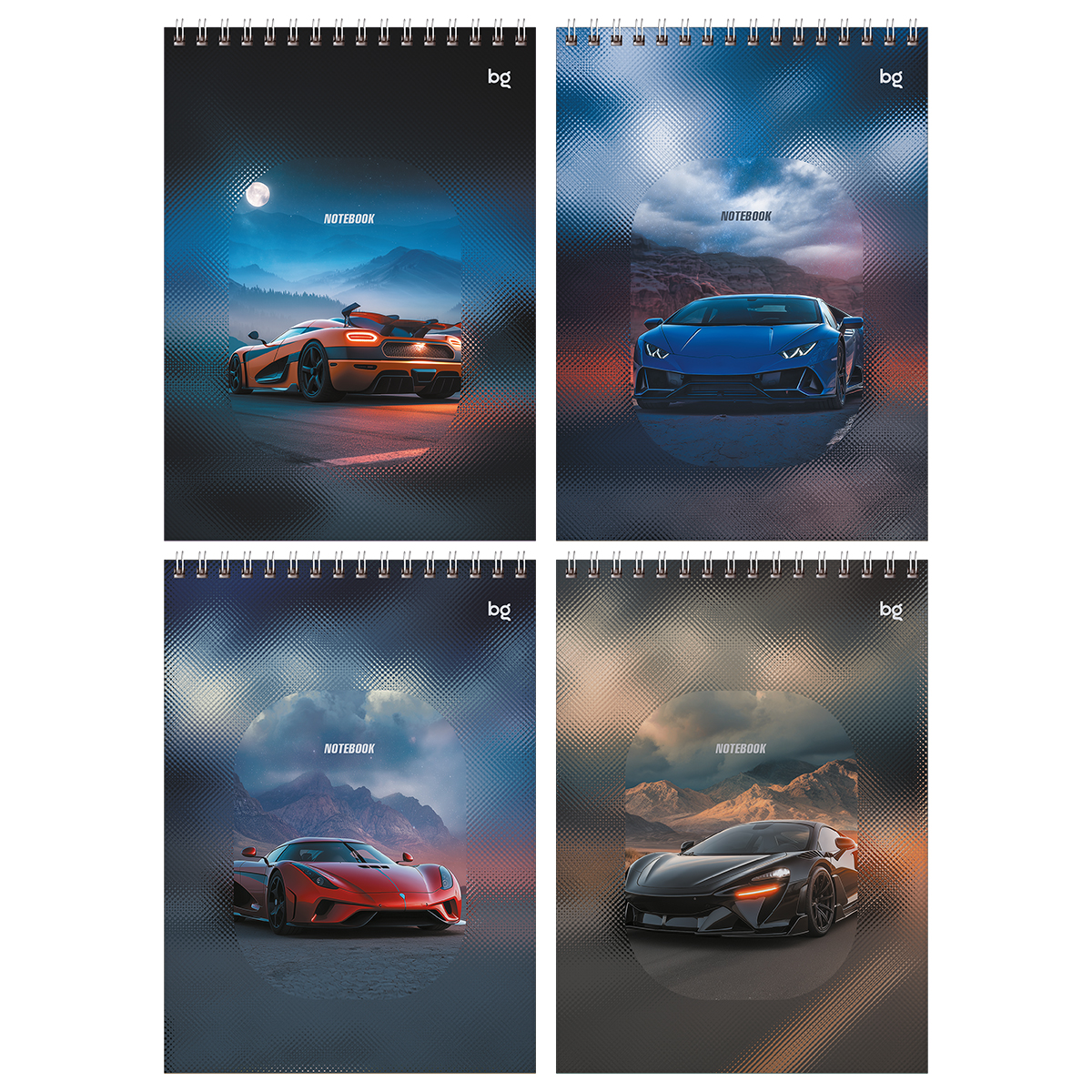 Блокнот А5 60л. на гребне BG "Sportcar"