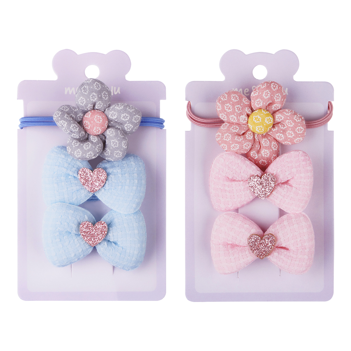 Набор аксессуаров для волос MESHU, резинка 1шт., заколки 2шт., ассорти, европодвес