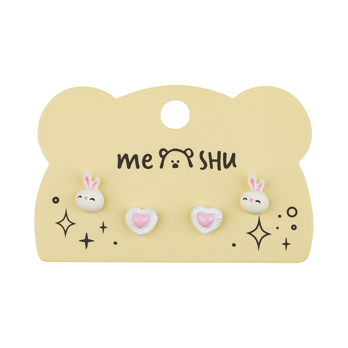 Серьги MESHU "Cuteness", бижутерия, 2 пары, европодвес