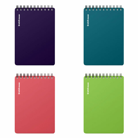 Блокнот МАЛЫЙ ФОРМАТ А6, 102х146 мм, 80 л., спираль, пластик, клетка, ERICH KRAUSE, "Reef", 63649