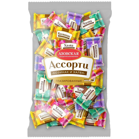 Конфеты глазированные АЗОВСКАЯ Козинак и халва 1000 г