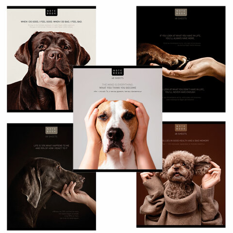 Тетрадь А5 48 л. ПЗБМ, скоба, клетка, конгрев, TWIN-лак, "Посмотри на меня" (микс в спайке), 23805