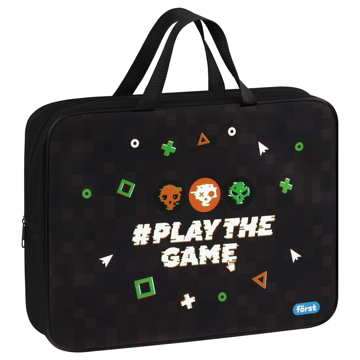 Папка текстильная с ручками 1 отделение, А4 Först "Play the game", 350*265*80мм, текстиль, на молнии