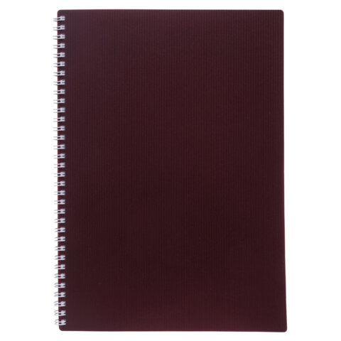 Тетрадь обложка пластик, А4 80л. гребень, клетка, HATBER, VELVET Бордо, 081564, 80Т4В1гр_01606